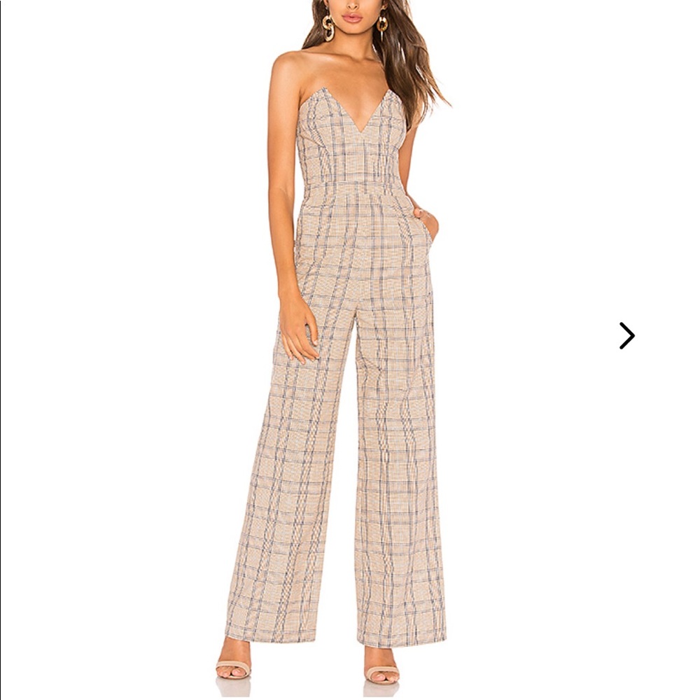 NWT Lovers + Friends Grecia Jumpsuit Plaid Size XS
